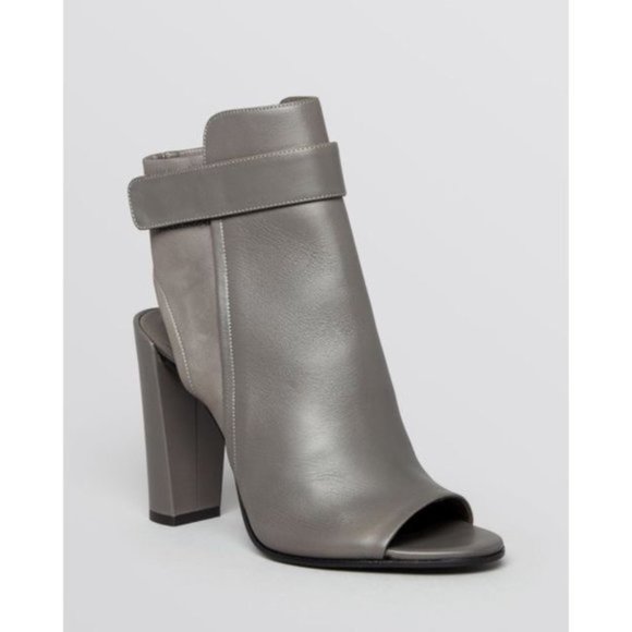 gray high heel booties